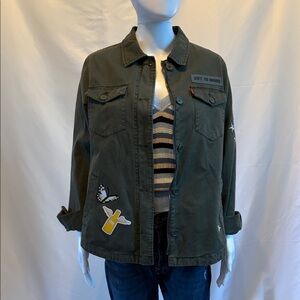 Levi's Dark Green Military Jacket with Patches